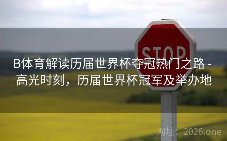 B体育解读历届世界杯夺冠热门之路 - 高光时刻，历届世界杯冠军及举办地