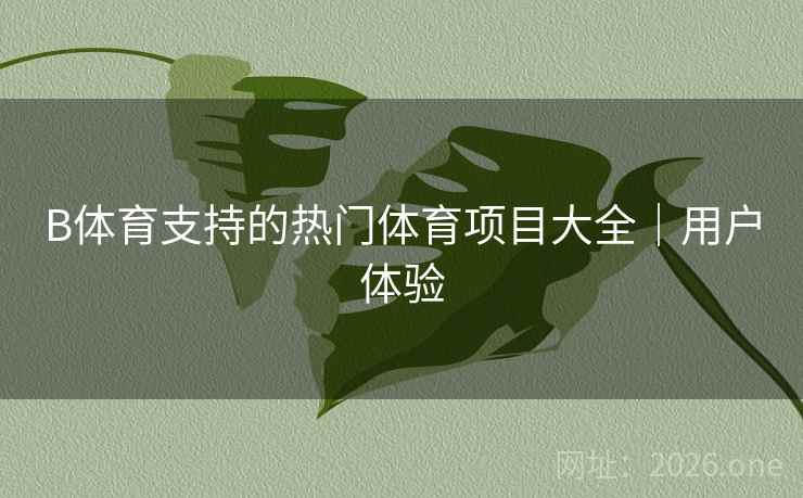 B体育支持的热门体育项目大全｜用户体验